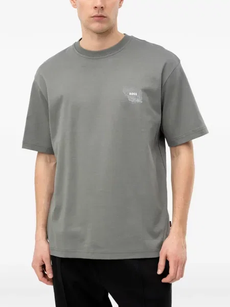 Tricou Boss cu imagine gri