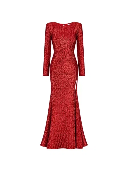 Rochie maxi Redemption cu paiete cu spatele deschis roșu