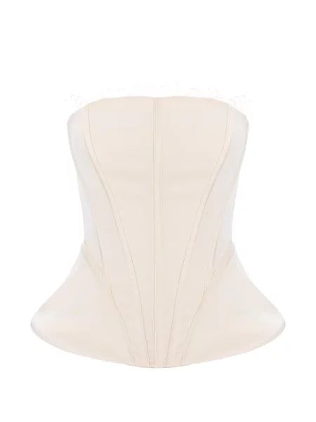 Top V:pm Atelier s čipkom žuta