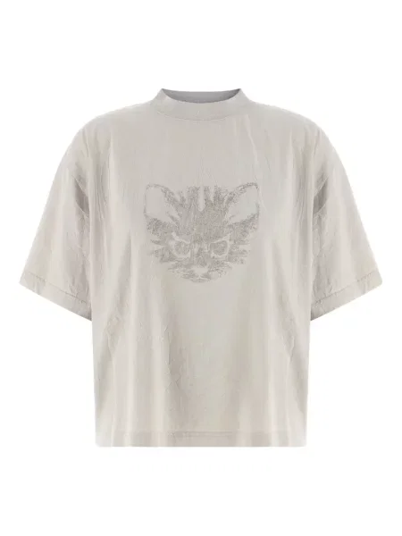 Tricou Balenciaga cu imagine cu decolteu rotund alb