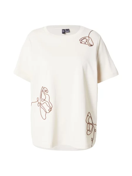 Vero Moda Curve Tricou VMCIrene crem / închis maro