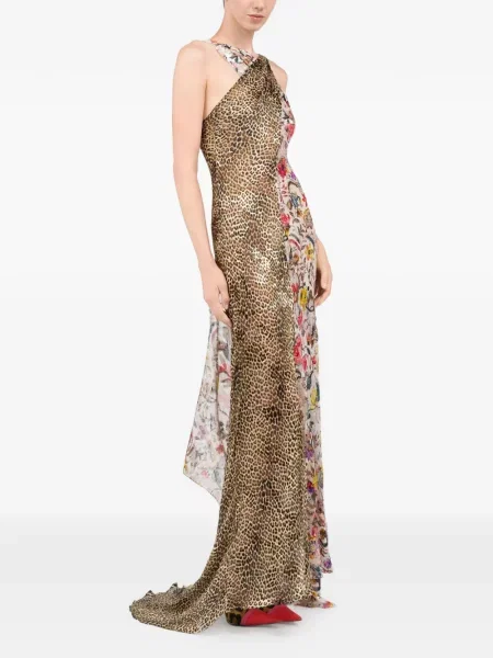 Maxi rochie maxi Roberto Cavalli cu imagine de costum maro