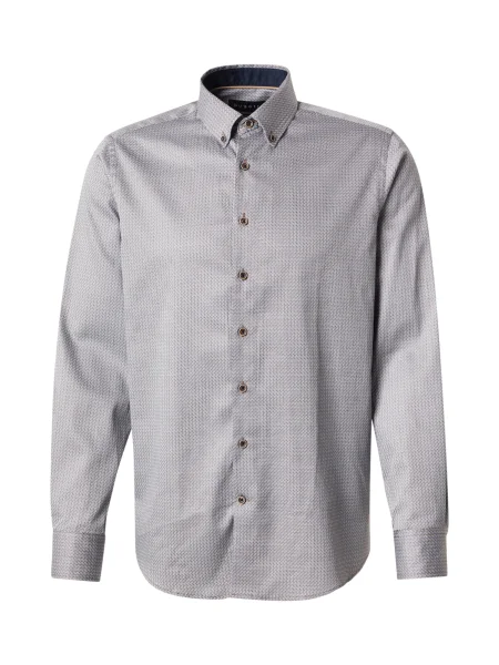 Bugatti Cămașă albastru marin / albastru deschis / maro / deschis gri