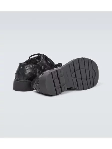 Iš natūralios odos derby batai Bottega Veneta juoda