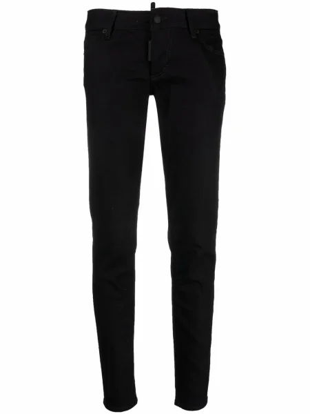 Pantaloni Dsquared2 skinny fit cu autograf negru