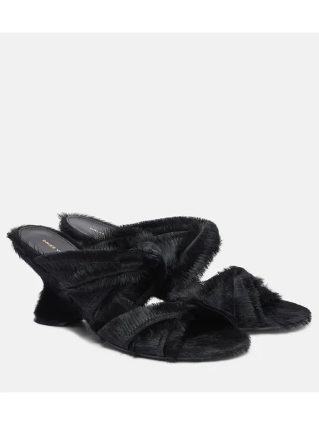 Sandale Dries Van Noten cu pană negru