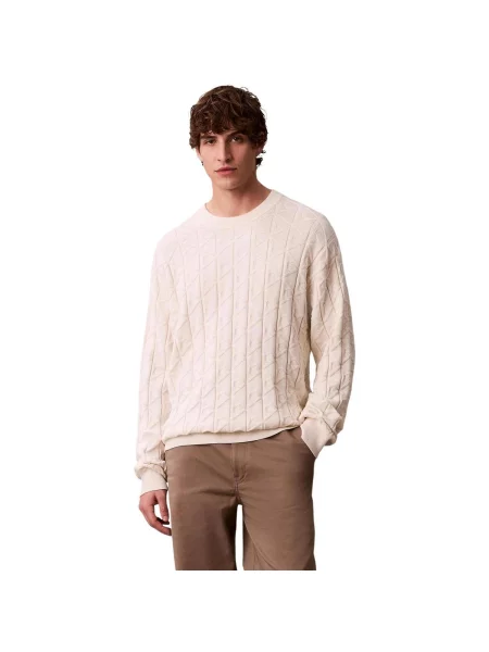 Pulover Calvin Klein Jeans alb