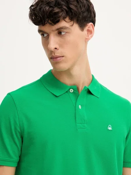 Однотонное поло United Colors Of Benetton розовое