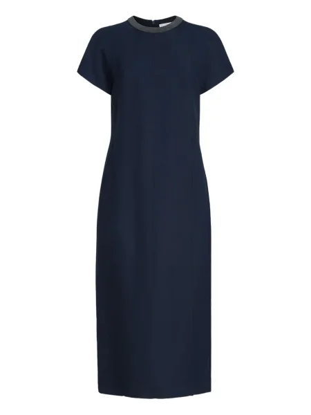 Rochie midi Brunello Cucinelli până la genunchi de costum albastru