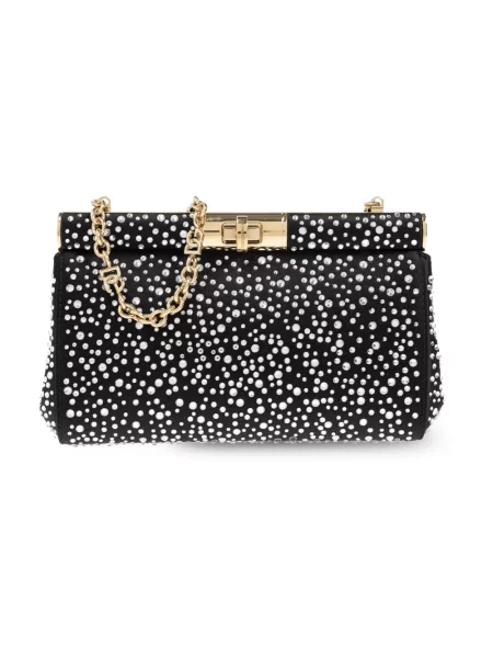 Lniana kopertówka Dolce And Gabbana czarna