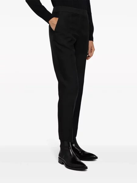 Pantaloni Jil Sander cu talie înaltă negru