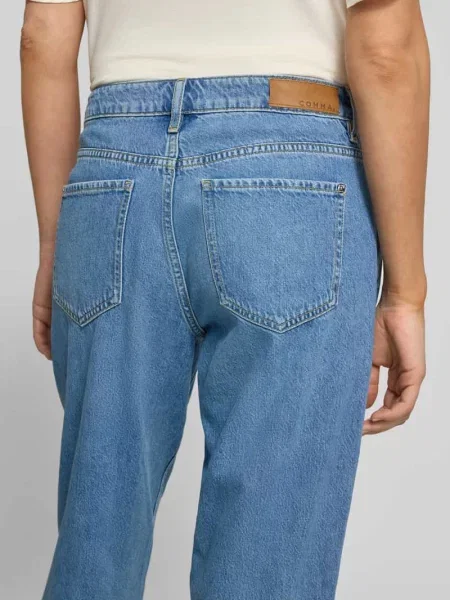 Jeansy o kroju barrel fit z wpuszczanymi Comma niebieskie