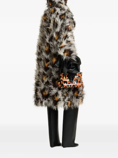 Lung palton Givenchy de lână cu model leopard gri