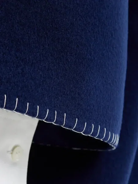 Palton Marni cu broderie albastru