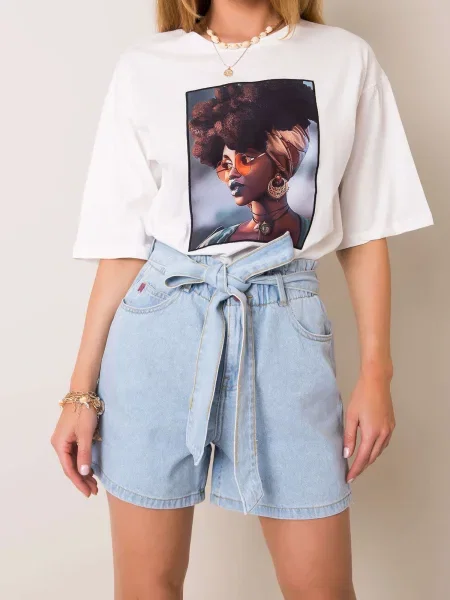 Pantaloni scurți din denim Fashionhunters gri