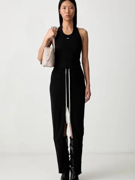 Lniany top Vetements bez rękawów z dekoltem halter czarny