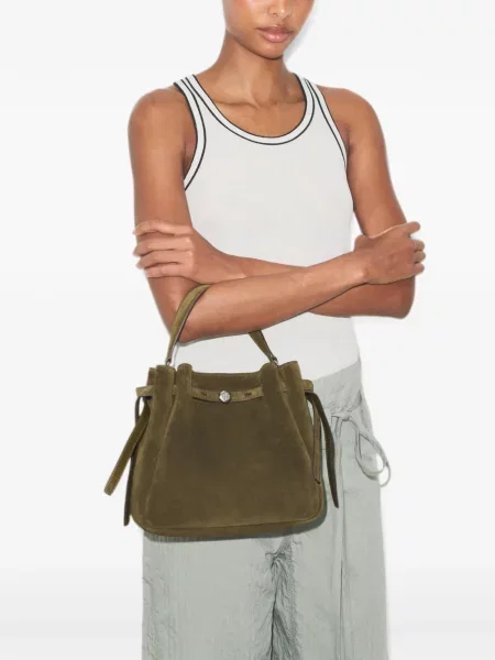 Geantă Tory Burch din piele de căprioară verde