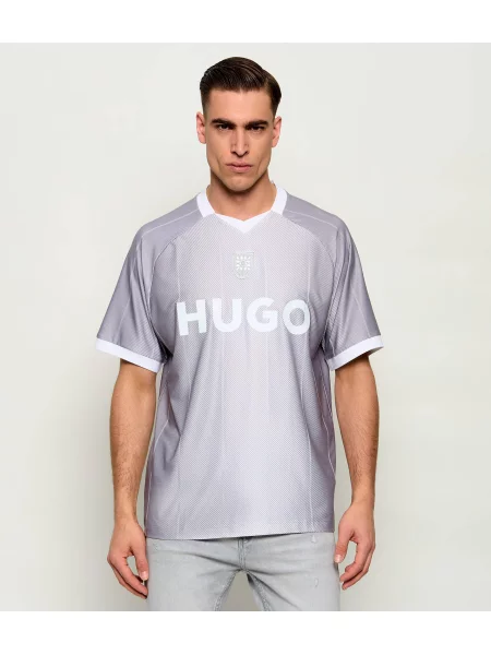 HUGO Tricou Dwild | Relaxed fit gri