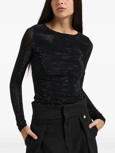 Stras lung top Twenty Fourhaitch negru