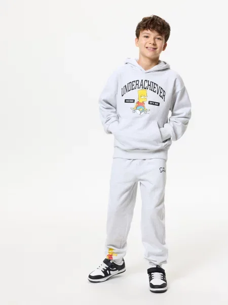 Sinsay Tepláky loose jogger The Simpsons šedá