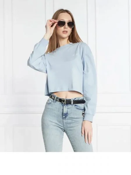 Karl Lagerfeld Hanorac signature | Cropped Fit albastru