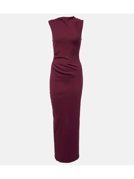 Rochie maxi Dorothee Schumacher din jerseu de costum bordo