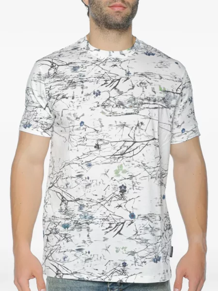 Tricou Armani Exchange cu decolteu rotund alb