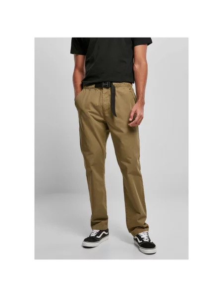 Pantaloni chino Urban Classics cu bretele maro