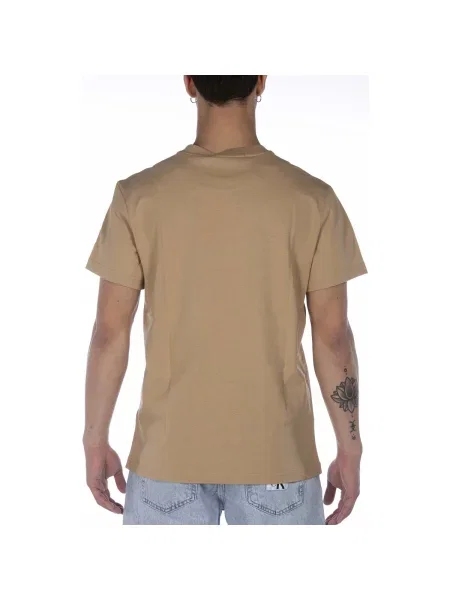 Tricou Calvin Klein Jeans cu autograf bej