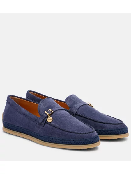 Pantofi loafer Tod's din piele de căprioară albastru