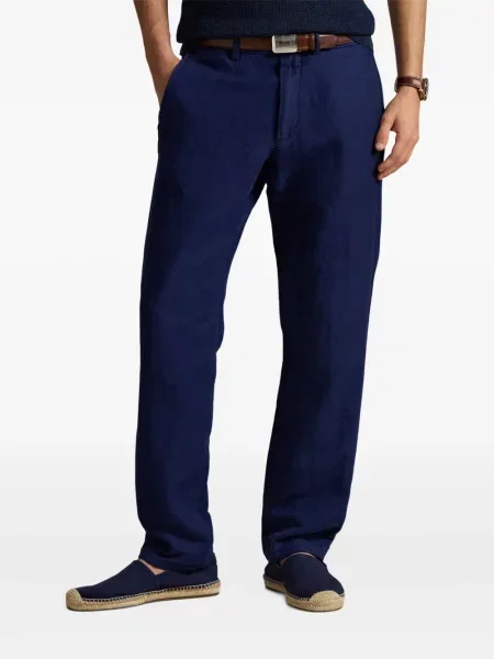 Haftowana koszulka polo Polo Ralph Lauren w paski ze sznurkiem niebieska