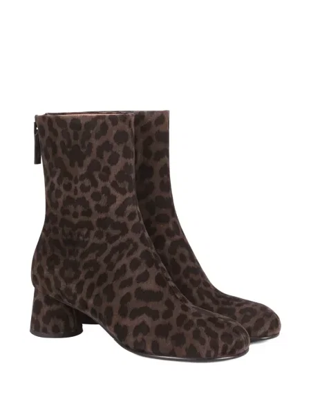 Cizme scurte Potamy cu imagine cu model leopard maro