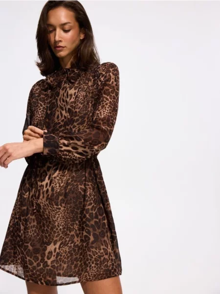 Reserved Rochie mini cu model animal multicolor
