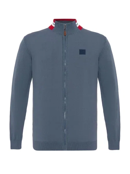 Jacey Quinn Geacă tricotată Dominic safir / roșu alb