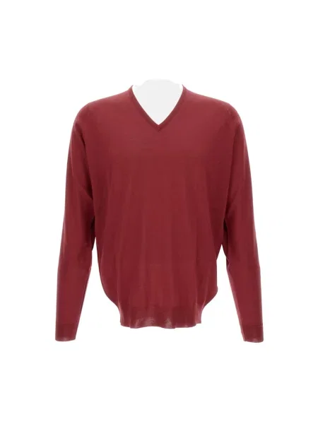 Sweter John Smedley wełniany czerwony