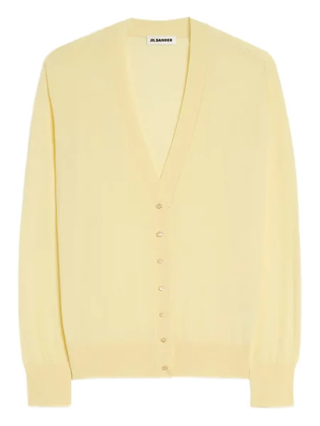 Cardigan Jil Sander cu decolteu în V galben