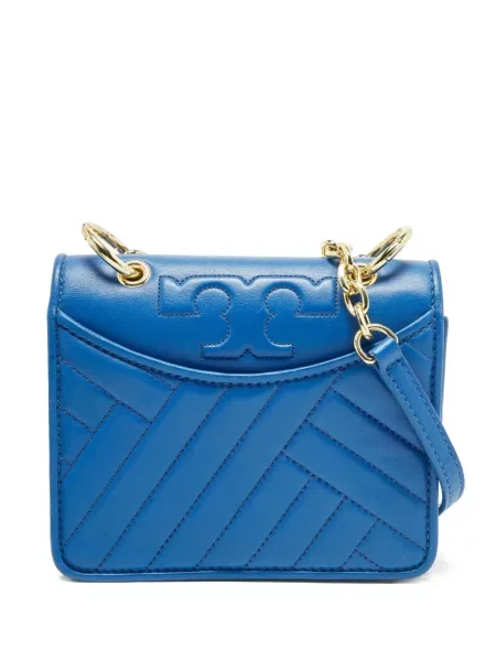 Geanta de piele Tory Burch din piele albastru