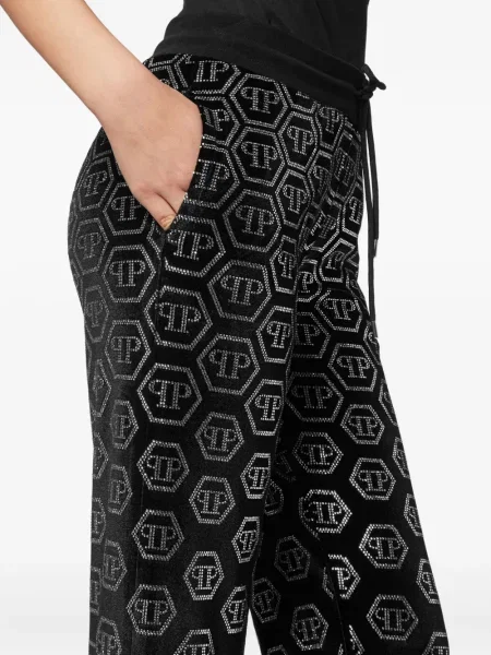 Pantaloni Philipp Plein de catifea negru
