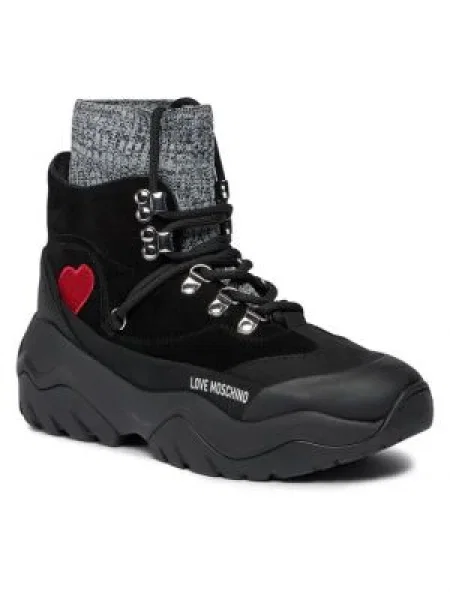 Sneakerși Love Moschino din piele negru