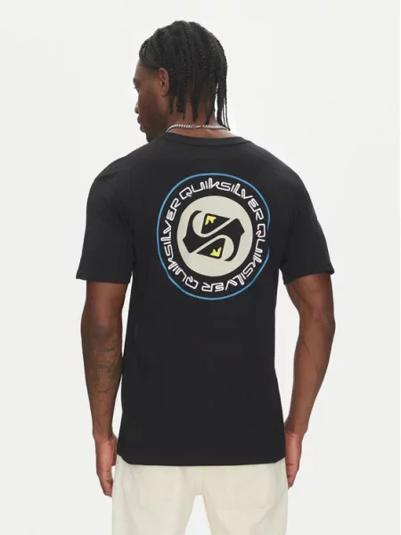 Quiksilver T-Shirt Circle Back Ss μαύρο