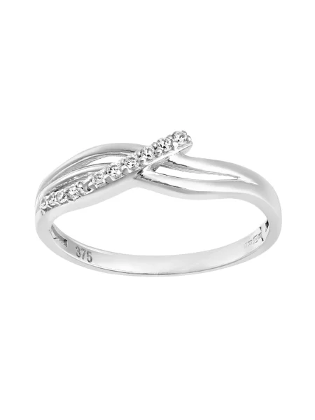 DIAMANT LETERNEL Prsteň Eternity-Ring aus Weißgold mit Zirkonia strieborná