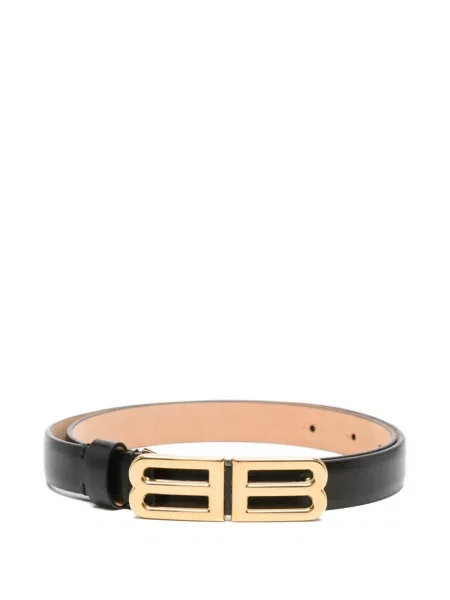 Curea Balenciaga din piele cu autograf negru