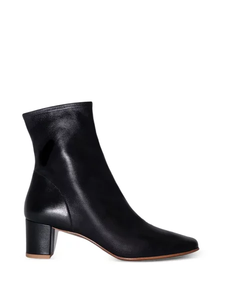 Botine By Far cu vârf pătrat negru