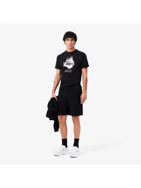 Lacoste Szorty Sportowe Ultra Dry I Regular Fit czarny