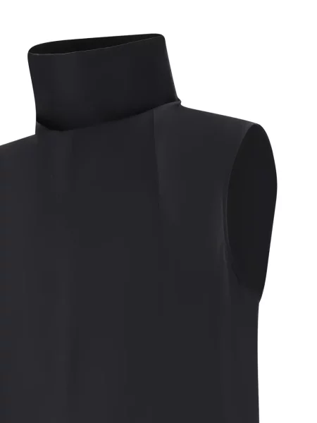 Top Di Stavnitser din satin cu guler înalt negru