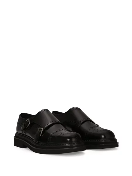 Iš natūralios odos monk batai Dolce & Gabbana juoda