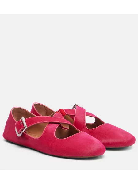 Balerini Alaïa din piele roz