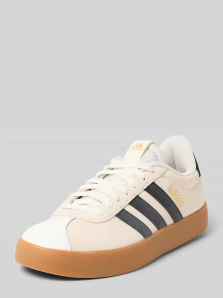 Sneakersy z mieszanki skóry z wyhaftowanym logo model ‘VL COURT Adidas Sportswear białe