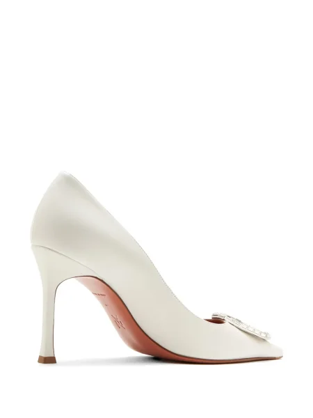 Pantofi cu toc Amina Muaddi de cristal alb