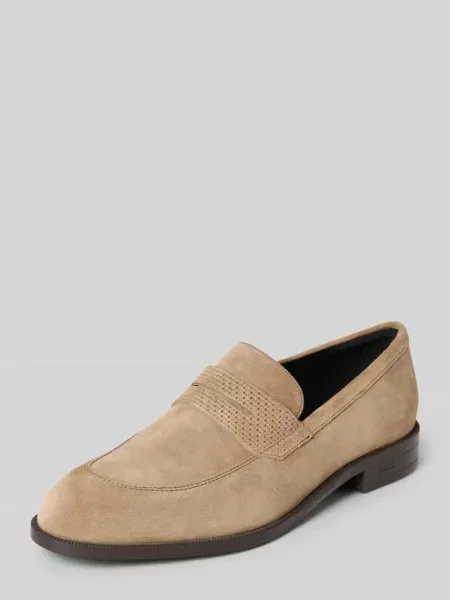 Loafersy z naturalnej skóry model TAYIL' Boss beżowe